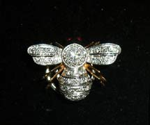 Bee Pin with Rubies & Diamonds
