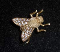 Fly Pin with Diamonds